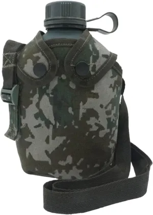 1 Litre Water Canteen Insulation Bottle with Camouflage Cover | Sports Outdoor Recreation Accessories, 1L Hiking Hydration Flasks with Strap, Insulated Beverage Container