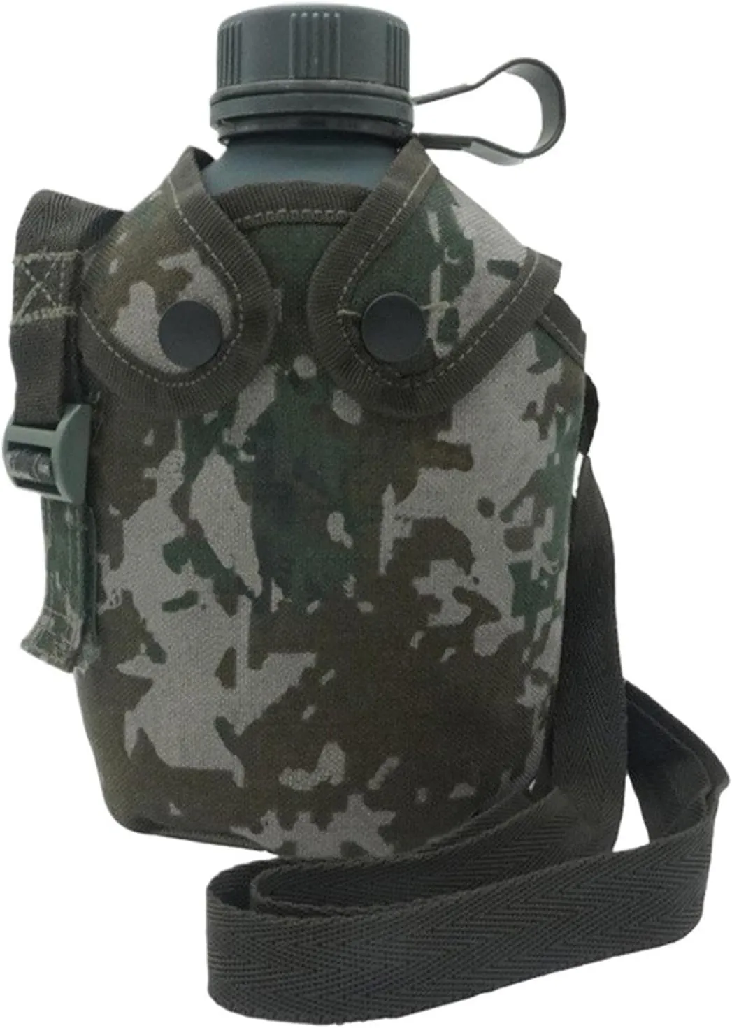 1 Litre Water Canteen Insulation Bottle with Camouflage Cover | Sports Outdoor Recreation Accessories, 1L Hiking Hydration Flasks with Strap, Insulated Beverage Container