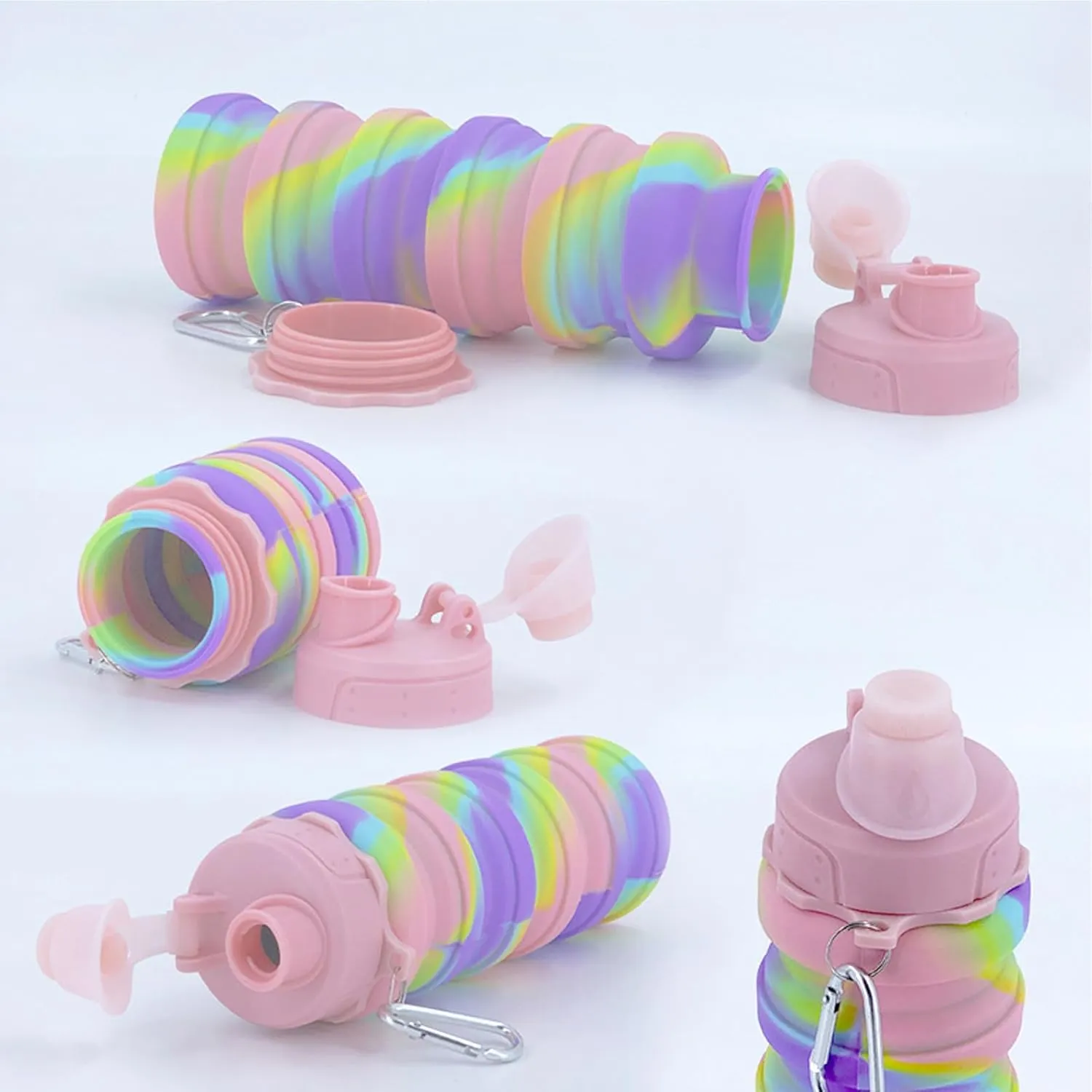 1 Pc Collapsible Water Bottle – Portable 500ml Silicone Sports Bottle