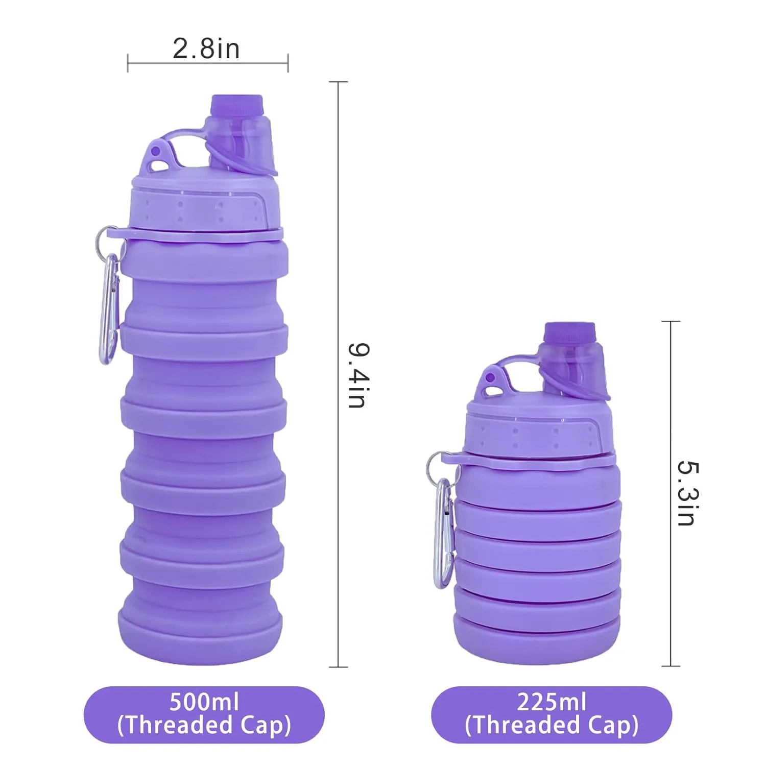 1 Pc Collapsible Water Bottle – Portable 500ml Silicone Sports Bottle