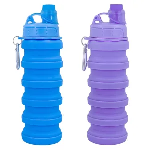 1 Pc Collapsible Water Bottle – Portable 500ml Silicone Sports Bottle