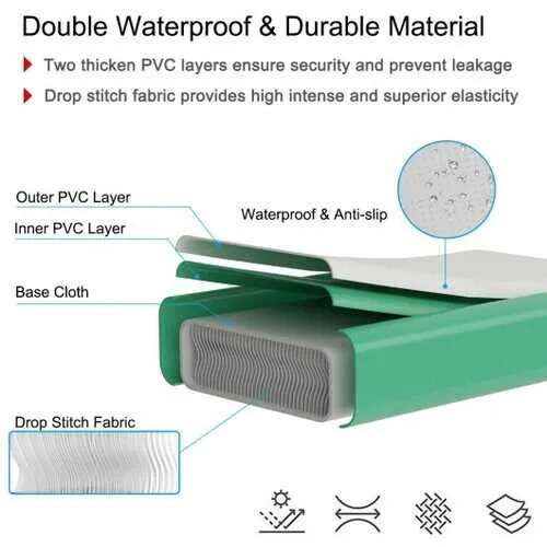 10 Feet Air Track Inflatable Gymnastics Tumbling Mat with Pump -Green - Color: Green