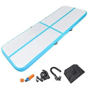 10 Ft Air Mat Track Inflatable Tumbling Mat Gymnastics Training Fitness Blue