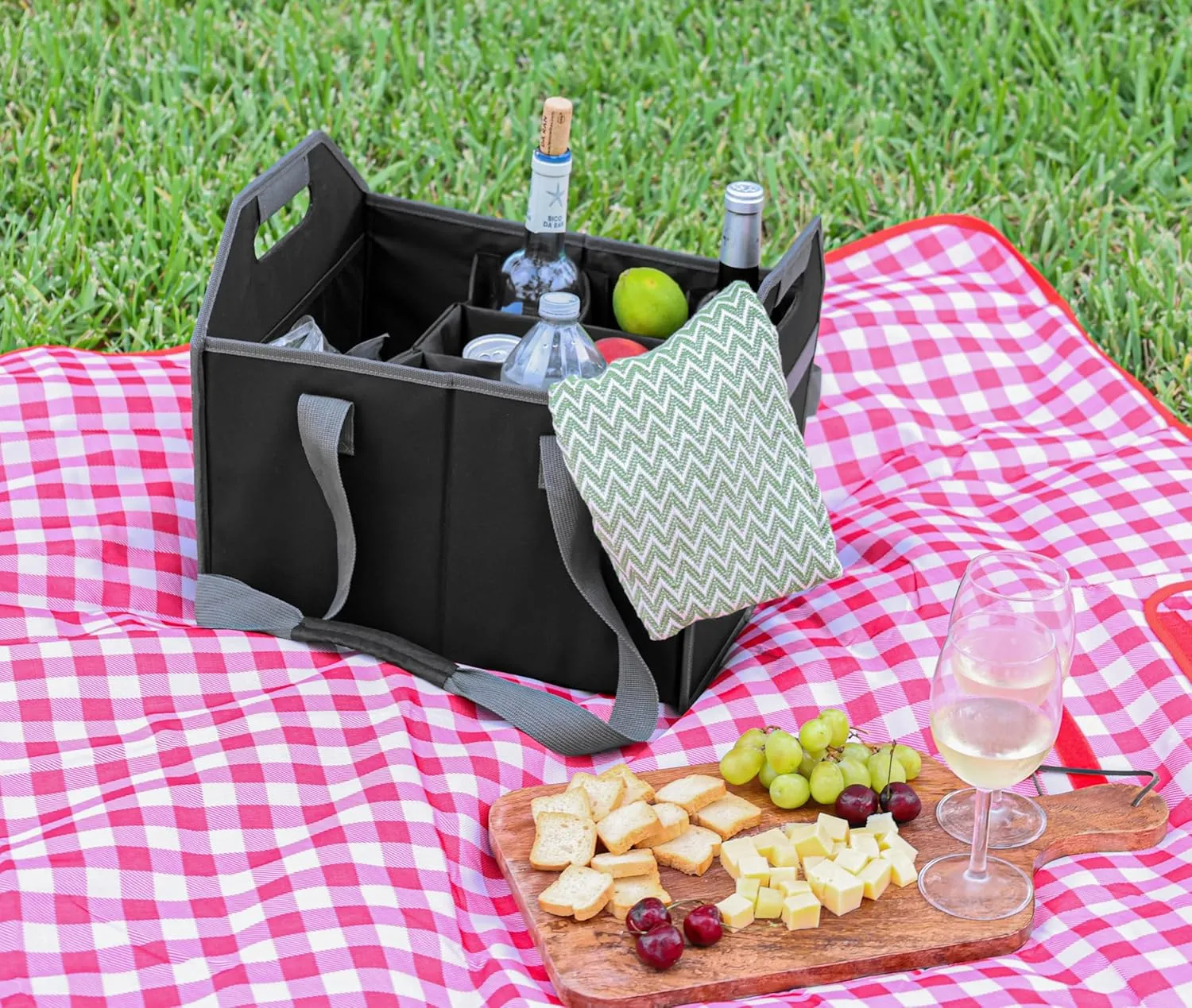 12 Bottle Wine Carrier Bag Collapsible Reusable with Strap for Liquor Champagne Beer Glasses Storage Shopping Travel (Navy Blue)