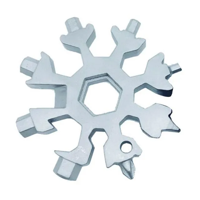 12-in-1 Snow Flake shaped Multi-tool key ring