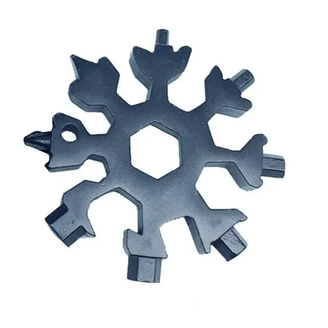 12-in-1 Snow Flake shaped Multi-tool key ring