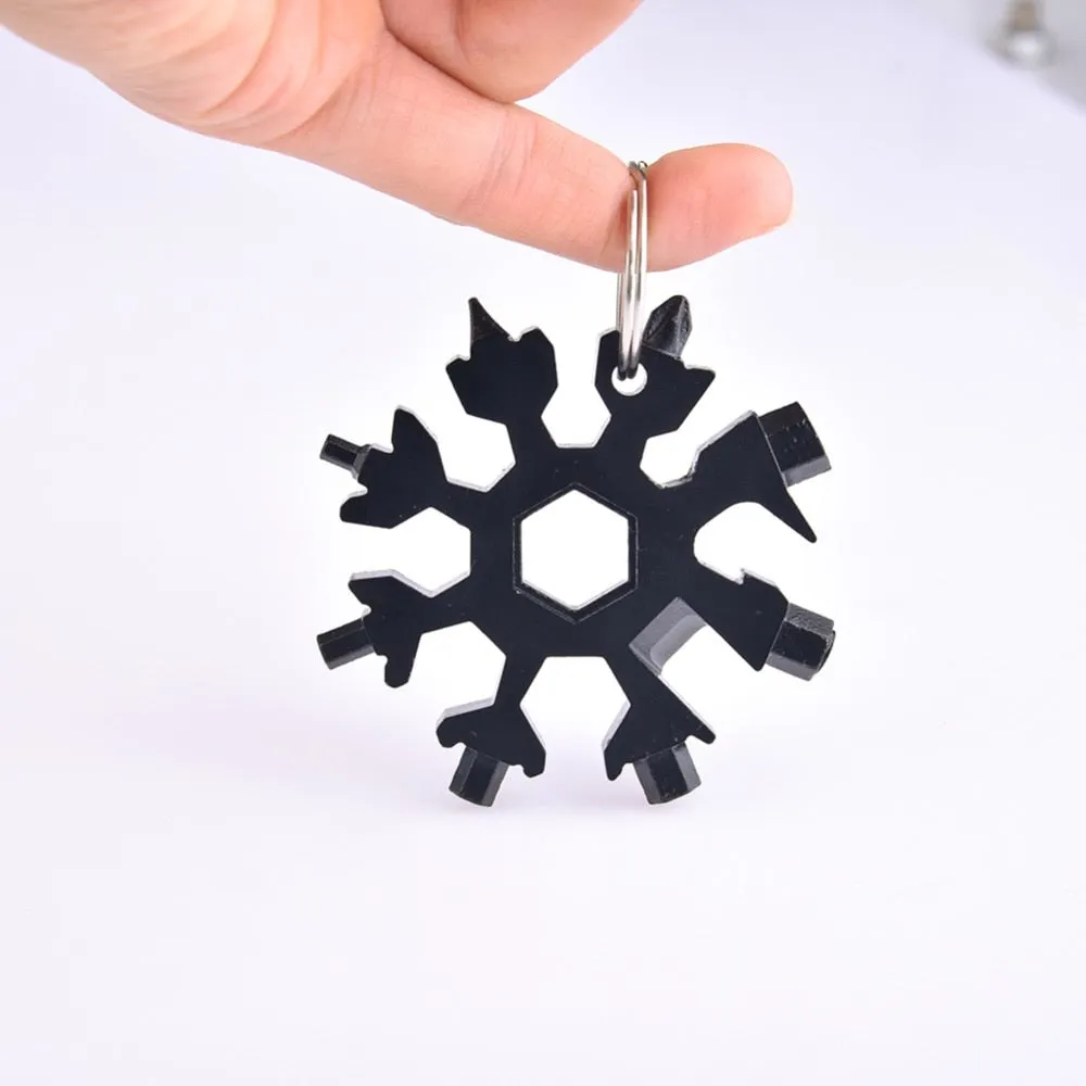 12-in-1 Snow Flake shaped Multi-tool key ring