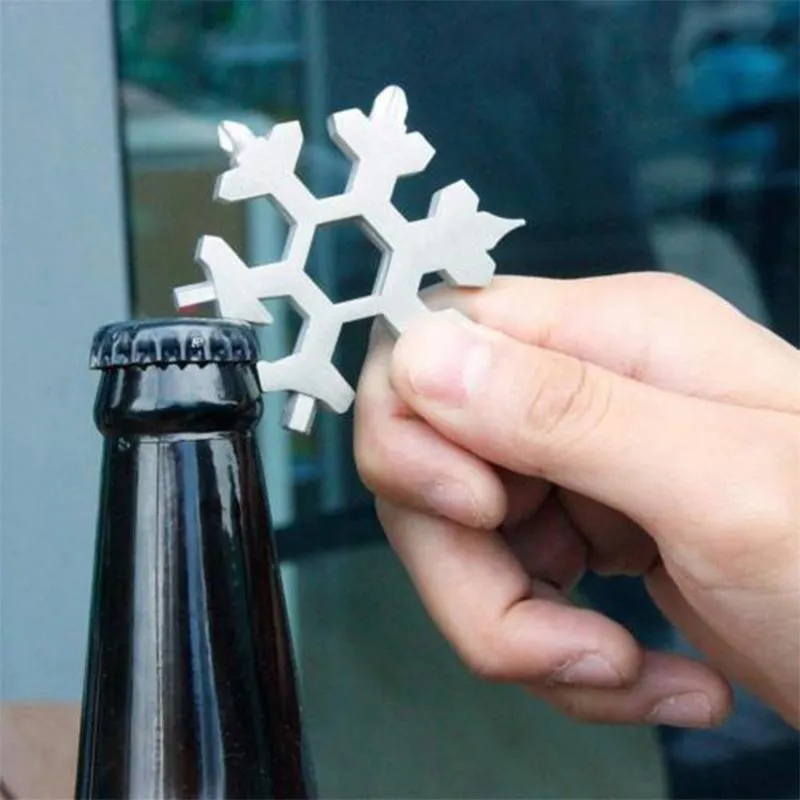 12-in-1 Snow Flake shaped Multi-tool key ring