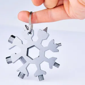 12-in-1 Snow Flake shaped Multi-tool key ring