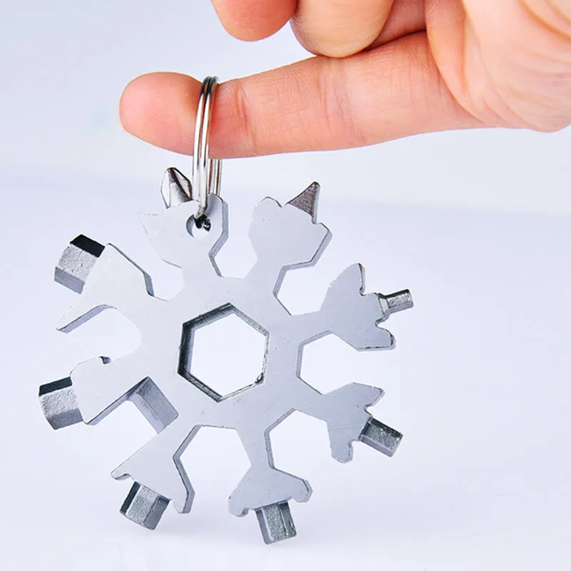 12-in-1 Snow Flake shaped Multi-tool key ring