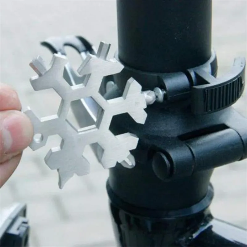12-in-1 Snow Flake shaped Multi-tool key ring