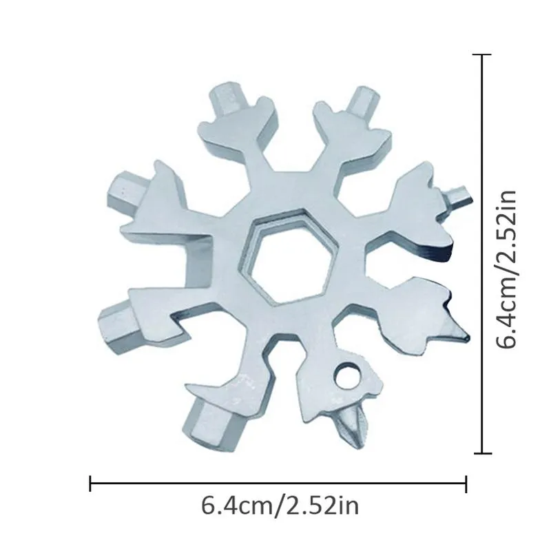12-in-1 Snow Flake shaped Multi-tool key ring