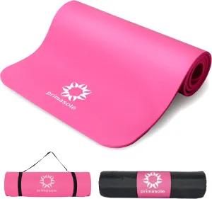 1/2 Thick Exercise Mat with Carry Strap & Case Mat for Yoga Pilates Fitness at Home and Gym 72" L x 24" W