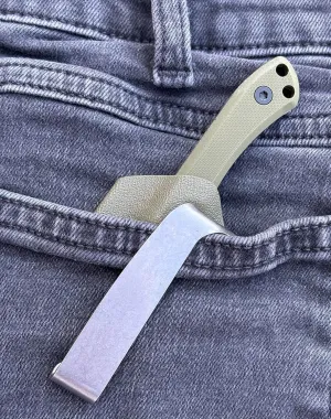 12cm Fixed Blade Knife with Kydex Sheath, Full Tang, Back Pocket Clip