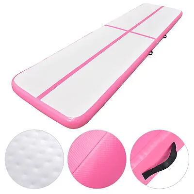 13 Ft Air Mat Track Inflatable Tumbling Mat Gymnastics Training Home Gym Pink