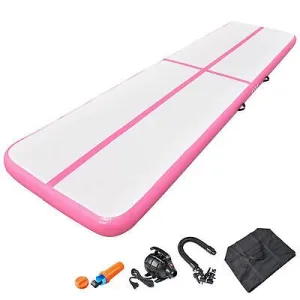 13 Ft Air Mat Track Inflatable Tumbling Mat Gymnastics Training Home Gym Pink