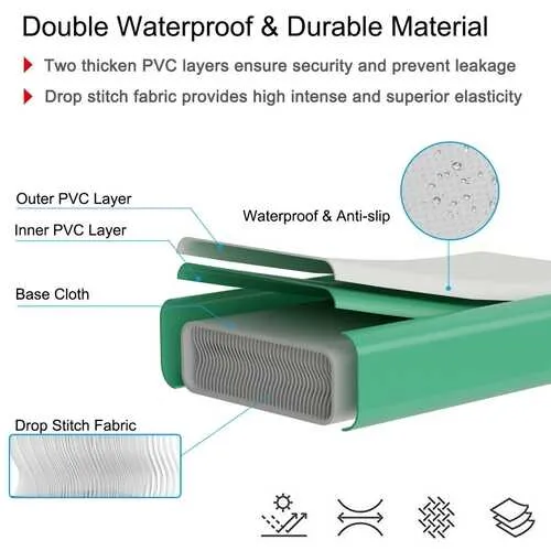 15FT Air Track Inflatable Gymnastics Tumbling Mat -Green - Color: Green