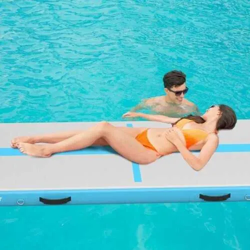 15FT Air Track Inflatable Gymnastics Tumbling Mat -Navy - Color: Navy