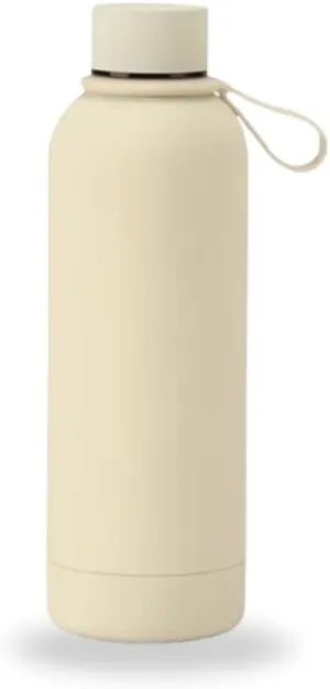 17 oz Stainless Steel Insulated Water Bottle - Double Wall Vacuum Insulated, Leakproof, BPA Free - Gym & Travel Bottle (Beige)