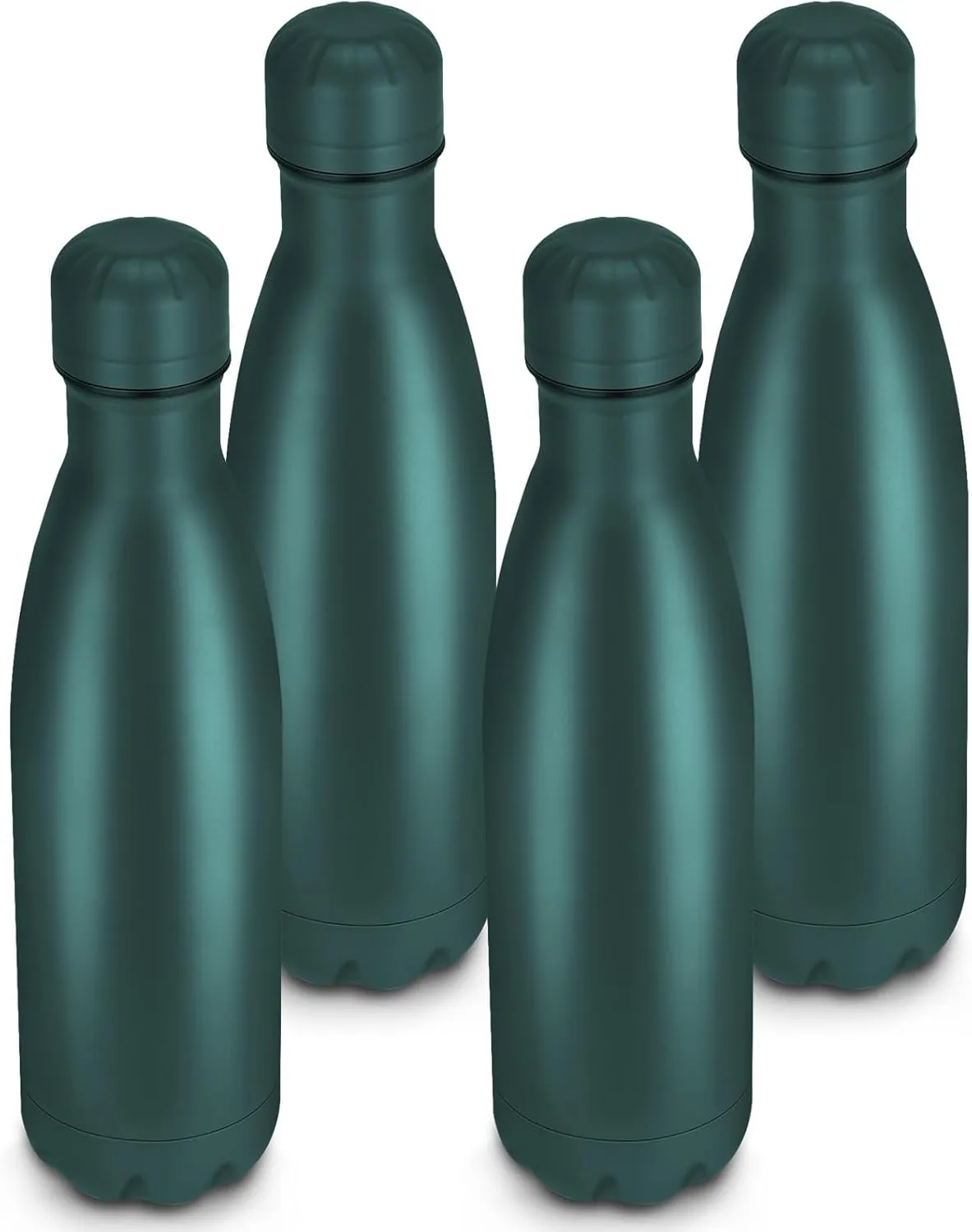 17oz Cola-Bottle Shaped Stainless Steel Leak-proof Water Bottle,Double Wall Vacuum Insulated Metal Thermos,Travel Mug For Sports Indoors & Outdoors,BPA-Free Kids Flasks,Army Green(4Pack)
