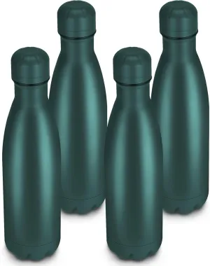 17oz Cola-Bottle Shaped Stainless Steel Leak-proof Water Bottle,Double Wall Vacuum Insulated Metal Thermos,Travel Mug For Sports Indoors & Outdoors,BPA-Free Kids Flasks,Army Green(4Pack)