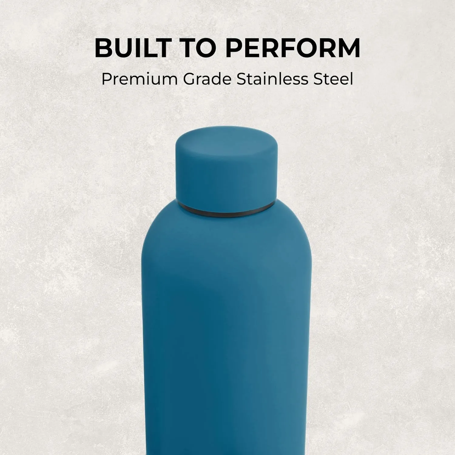 17oz Matte Finish Stainless Steel Water Bottle | Vacuum Insulated Travel Bottle |12 hrs Hot & 18 hrs Cold | Smooth Rubber Finish Water Bottle (Teal Blue)