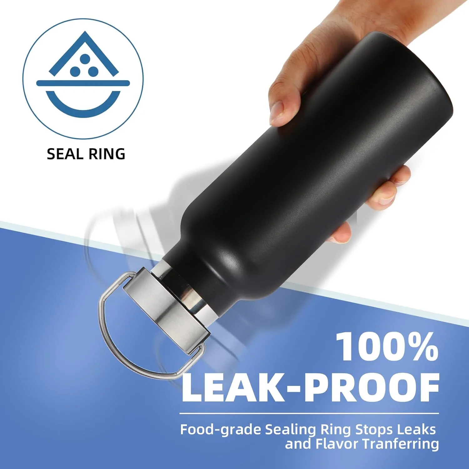 17oz Stainless Steel Water Bottle,Leak-Proof Sweat-Proof Travel Flask,Double Wall Vacuum Thermos,Portable Insulated Cup,Reuseble Metal Bottle for School Sports Hikers Kids,Mix(4Packs)