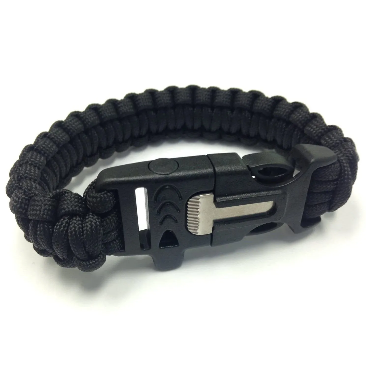 2-Pack: Paracord Survival Bracelet with Flint Scraper, Whistle and Cutting Tool