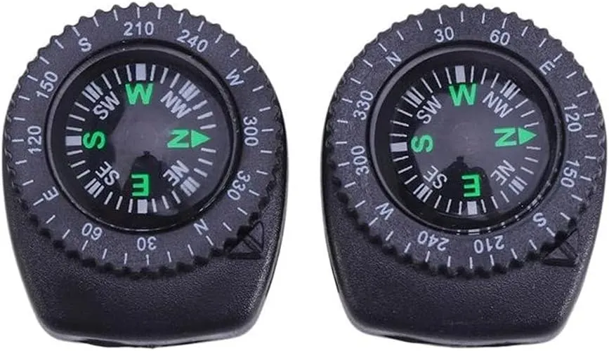 2 PCS Detachable Waterproof Compass for Watch, Portable Survival Tool for Hiking, Camping, Fishing, and Outdoor Activities