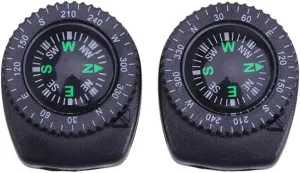 2 PCS Detachable Waterproof Compass for Watch, Portable Survival Tool for Hiking, Camping, Fishing, and Outdoor Activities