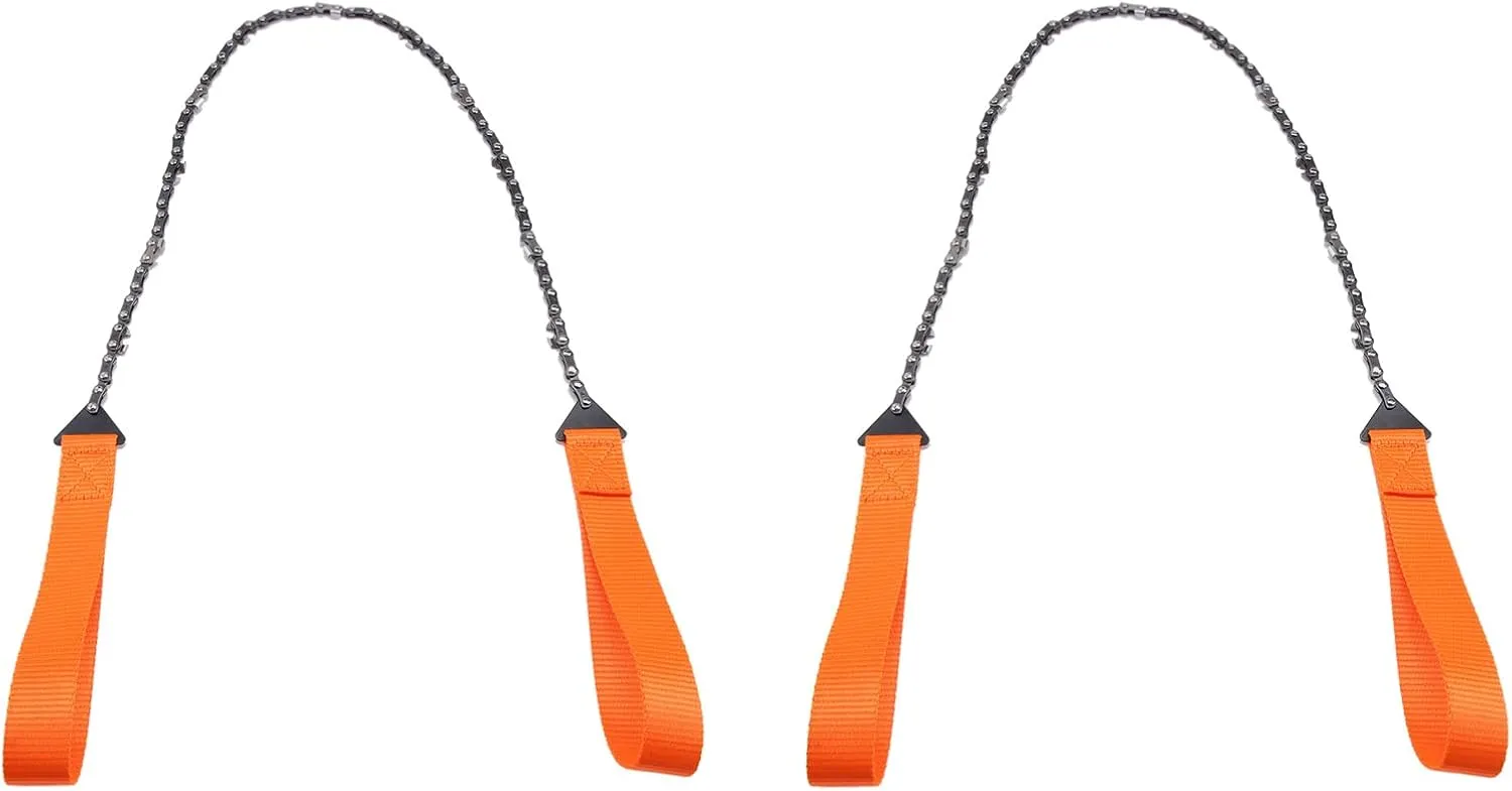 2 Pcs Portable Handheld Survival Chain Saw Emergency Chainsaw with Bag Lightweight for Campers Hikers Fishermen