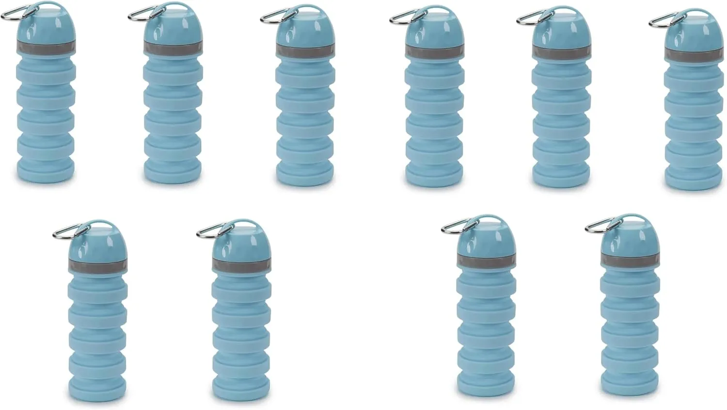 20 ounce Collapsible Water Bottles for People and Pets Flexible Accordion Style Choose Quantity (Blue, 1 Water Bottle)
