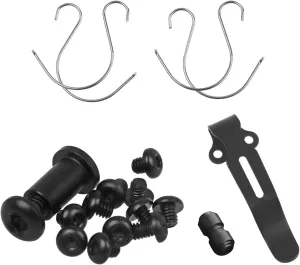 20-Piece Titanium Screw and Pivot Set with Deep Carry Pocket Clip, 2 Pack Omega Springs, and Thumb Studs for Benchmade 535 Bugout Knife, Black