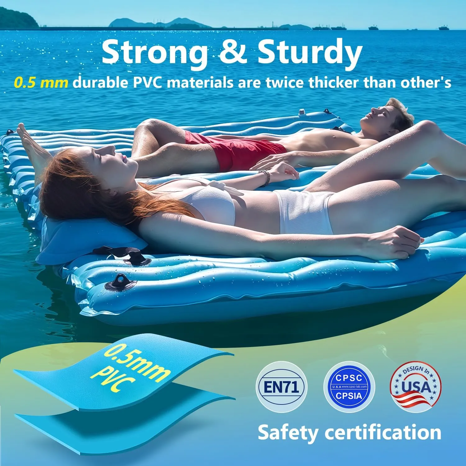 2025 Upgrade Giant Inflatable Floating Mat-Pool Float Lake Floats for Adults with Pool Hammock Pool Mats for Floating Swimming Pool Beach Lake for Summer Water Party