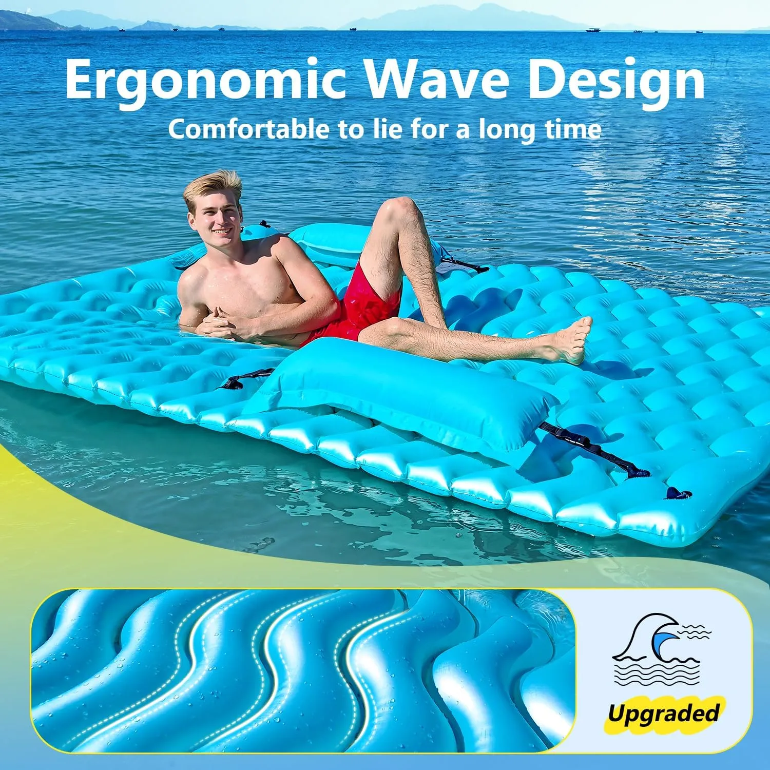 2025 Upgrade Giant Inflatable Floating Mat-Pool Float Lake Floats for Adults with Pool Hammock Pool Mats for Floating Swimming Pool Beach Lake for Summer Water Party