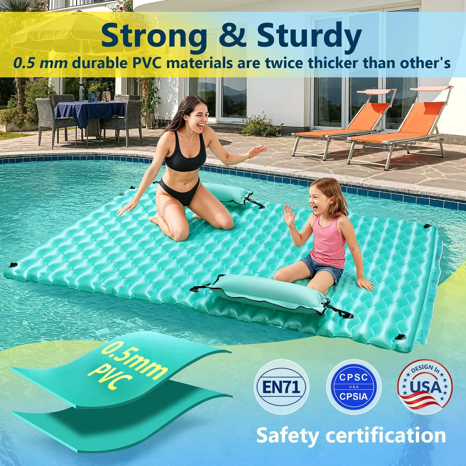 2025 Upgrade Giant Inflatable Floating Mat-Pool Float Lake Floats for Adults with Pool Hammock Pool Mats for Floating Swimming Pool Beach Lake for Summer Water Party