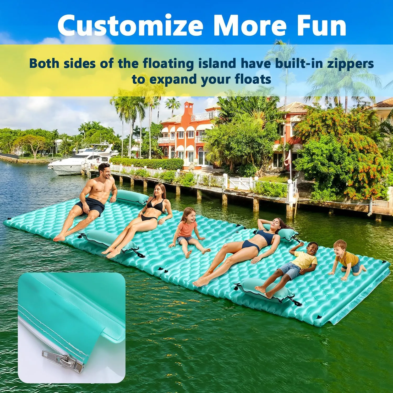 2025 Upgrade Giant Inflatable Floating Mat-Pool Float Lake Floats for Adults with Pool Hammock Pool Mats for Floating Swimming Pool Beach Lake for Summer Water Party