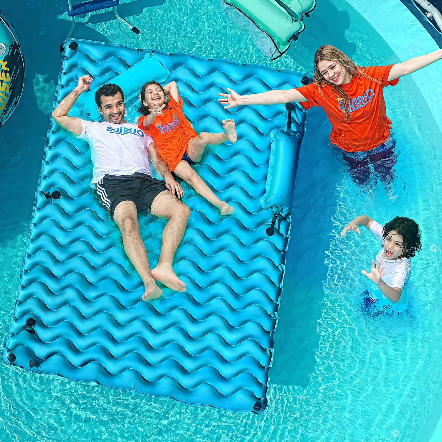 2025 Upgrade Giant Inflatable Floating Mat-Pool Float Lake Floats for Adults with Pool Hammock Pool Mats for Floating Swimming Pool Beach Lake for Summer Water Party