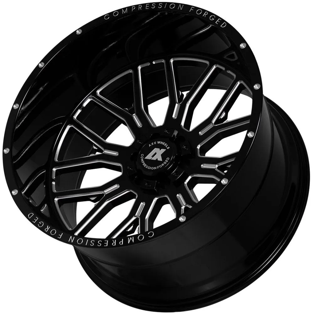 22x12 AXE Offroad AX6.0 Gloss Black Milled (Compression Forged) (* May Require Trimming)  8x170 -44mm