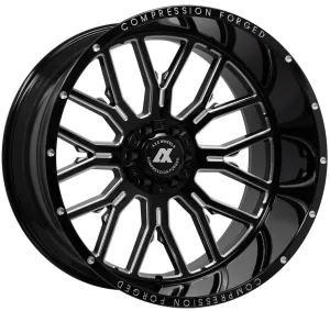22x12 AXE Offroad AX6.0 Gloss Black Milled (Compression Forged) (* May Require Trimming)  8x170 -44mm