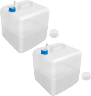 2Pcs 5.3 Gallons Collapsible Water Container with Spigot, Food Safe Water Storage Cube, BPA-Free Camping Water Storage Jug Canteen, Reusable Water Tank for Camping Hiking Backpack Outdoor Emergency