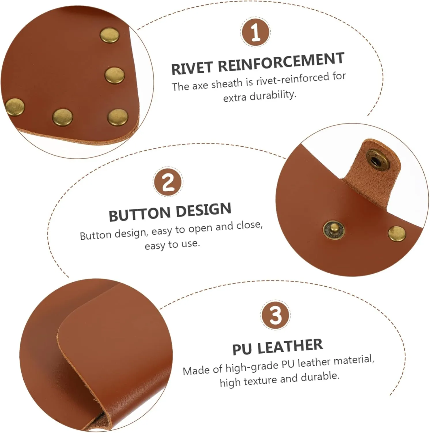 2pcs Ax Protector Leather Cloth Leather Sleeve Leather Case Tool Hatchet Hatchet Supply Protector