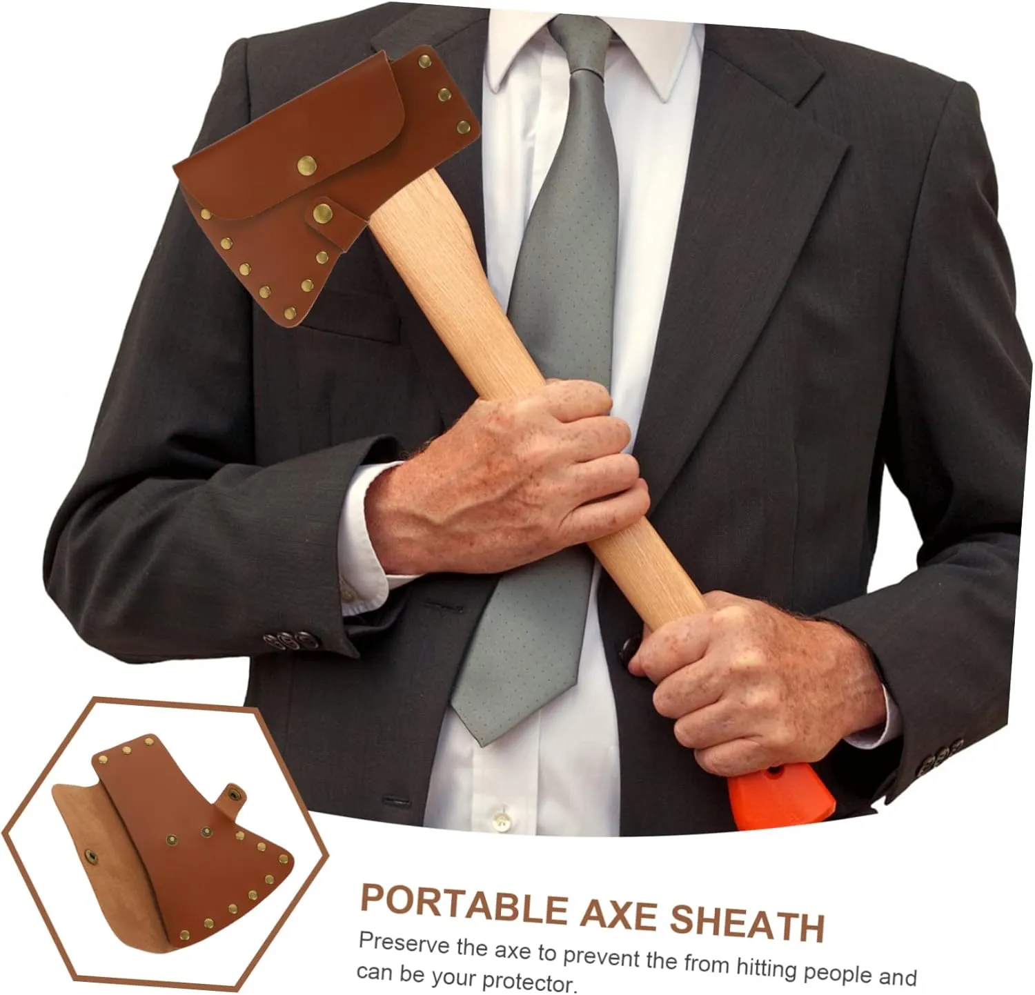 2pcs Ax Protector Leather Cloth Leather Sleeve Leather Case Tool Hatchet Hatchet Supply Protector