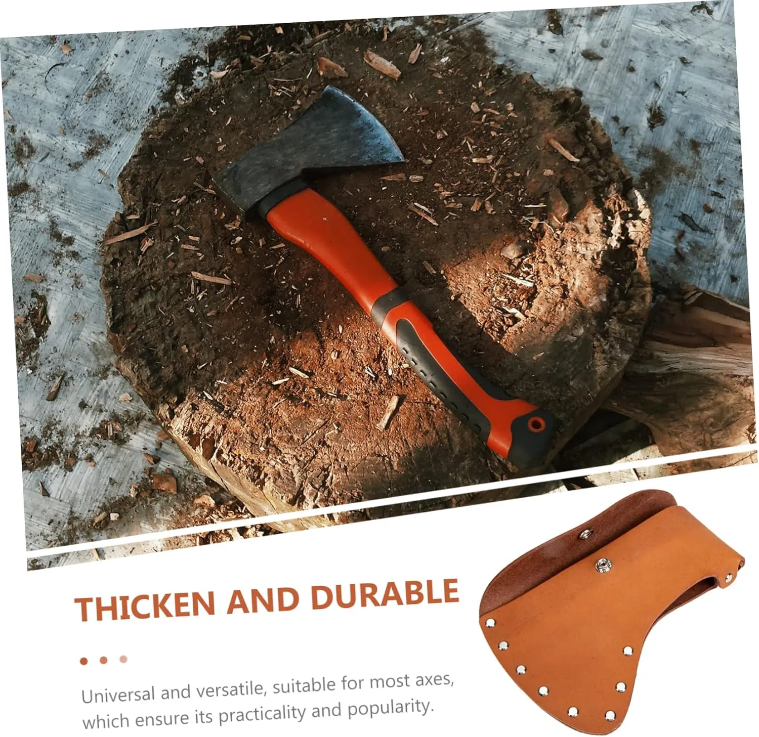 2pcs Axe Cattlehide Protective Cover Durable Outdoor Hatchet Case Thicken Design for Safety Camping Axe Head Protector Rustic
