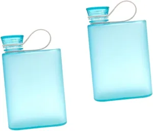2pcs Collapsible Water Bottle Slim Travel Bottle 380ml Leakproof Portable Reusable for Running Fitness Outdoor Activities