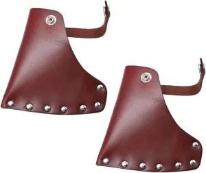 2Pcs Wear Resistant Cowhide Hatchet Protector Sleeve Portable Axe Cover for Outdoor Camping Protective Accessory for