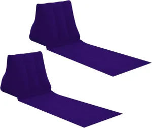 2X Inflatable Outdoor Sun Bath Beach Mat Pillows Flocking Beach Chairs with Backrest Inflatable Lounger for Portable Travel Camping