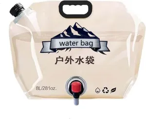 3 PCS Collapsible Water Bottles Storage Container Bag with Spigot for Outdoor Hiking and Camping，2.1 Gallon Superlarge Water Reserves,Foldable Water Bottle