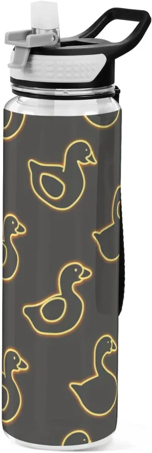 30 oz Moroccan Style Neon Duck Yellow Sport Water Bottles Tritan BPA-Free non toxic Water Jugs for Walking Gym Collapsible