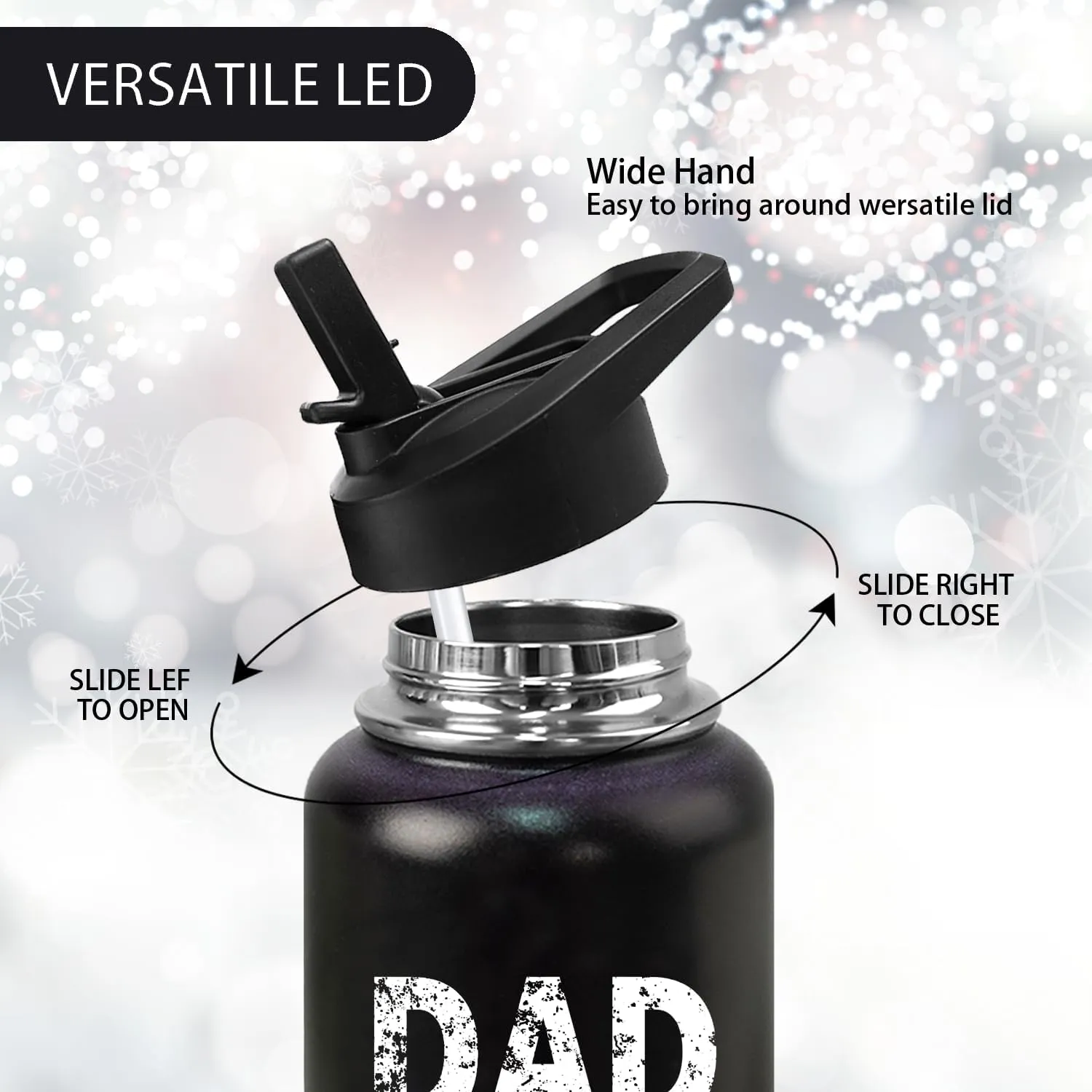 32oz Dad Gym Hiking Sports Stainless Insulated Aater Coffee Mug Cup Water Bottles with Straw,Fathers Day Gift from Gaughter, Son
